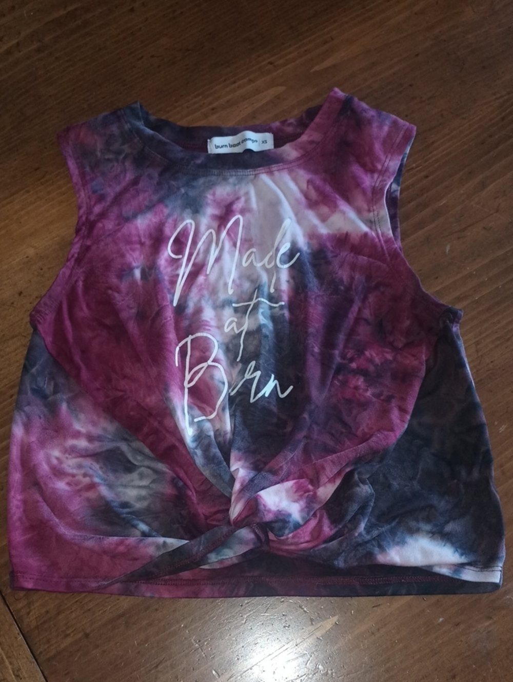 Young Hearts "Made at Burn" Tie-Dye Crop Tank - Purple/Multi